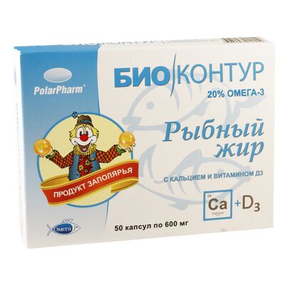 თევზის ქონი Ca,ვიტD3 600მგ#50კ